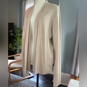 Women’s Lightweight Beige Heather Cardigan | Size XL